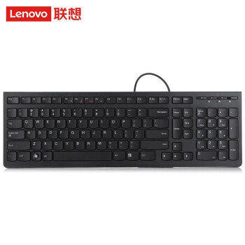 联想(Lenovo) 有线键盘 巧克力按键 电脑办公键盘 笔记本键盘 K5819单键盘 黑色