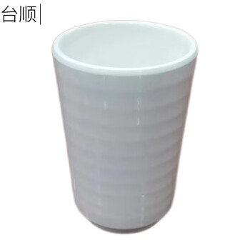 台顺螺纹密胺水杯茶杯杯子6065白色 上直径6.6cm 高9.8cm