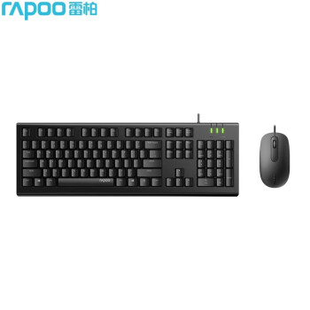 雷柏（Rapoo）X120Pro 有线键鼠套装 全尺寸 家用移动办公商务 耐用防泼溅 USB即插即用 黑色