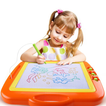 琪趣儿童超大号磁性画板8888A橙色  宝宝写字板小孩子涂鸦板婴幼儿男女孩绘画工具套装3-4-5-6岁绘画玩具
