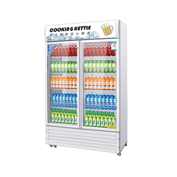 雪族（COOKING KETTLE）展示柜冷藏大容量饮料柜冰柜商用保鲜超市玻璃门冰箱双门立式啤酒柜