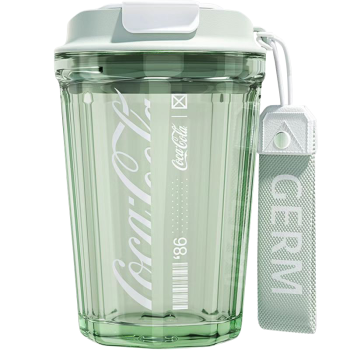 格沵（germ）可口可乐潮酷夏季塑料水杯耐高温咖啡杯便携车载杯子390ML仙雾绿
