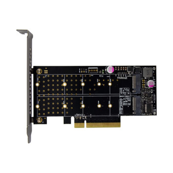 来采 PCI-E X8 双通道M.2 NVMe SSD提升扩展卡M.2 M接口固态硬盘转接卡