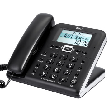 得力（deli) 电话机座机 固定电话 办公家用 38°倾角来电显示 黑色790 黑
