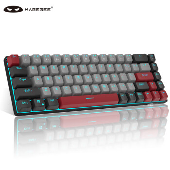 MageGee MK-BOX 机械背光游戏键盘 68键便携迷你小键盘 台式电脑笔记本键盘 有线机械键盘 黑灰混搭 青轴