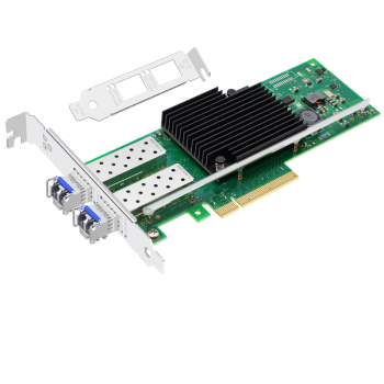 EB-LINK intel  X710芯片PCI-E X8万兆双光口网卡10G光纤SFP+含单模光模块服务器网络适配器支持融合存储