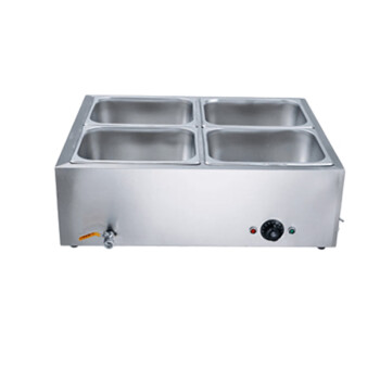 苏勒    快餐保温台不锈钢售饭台商用台式小型电加热多功能保温汤菜池厨房   2格4盒（含汤盆、盖子）