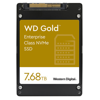 西部数据(Western Digital) 7.68TB 企业级SSD固态硬盘 U.2接口（NVMe协议）WD Gold系列