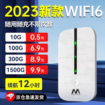 烁盟随身wifi免插卡无线上网卡移动wifi6便携4g路由器5Ghz车载三网通流量卡*智能增强版【充电款】