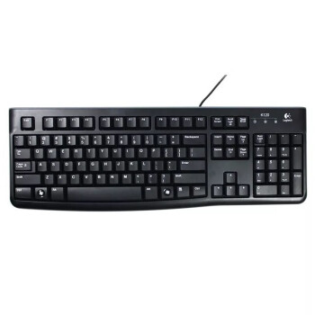 罗技 Logitech K120 有线键盘USB电脑台式机笔记本家用办公全尺寸键盘 黑色