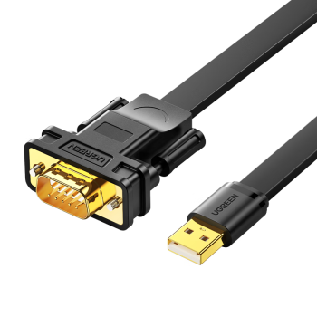 绿联（UGREEN）USB转RS232串口连接转换线 工业级DB9针公头串口连接调试线 适用Com口数控机床收银机 1米 20206