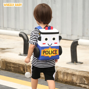 WHEELY BABY儿童书包幼儿园轻便背包男女孩户外出游宝宝小汽车3-6岁警车