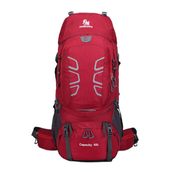 户外尖锋（HU WAI JIAN FENG）户外登山包双肩背包60L男女大容量休闲旅行包运动包56-75L红色