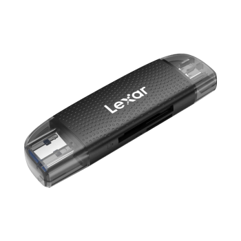 雷克沙（Lexar）USB3.2读卡器 TF/SD二合一 USB/Type-C双口 无人机相机监控读卡器 支持苹果16安卓手机电脑