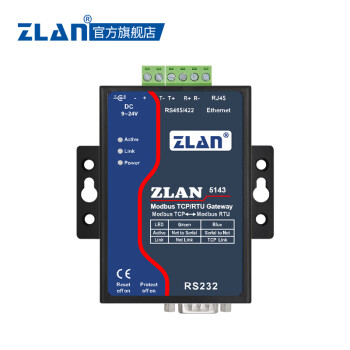 ZLAN卓岚Modbus网关modbus RS485 rtu转tcp工业级串口服务器ZLAN5143 ZLAN5143（9-24V供电）