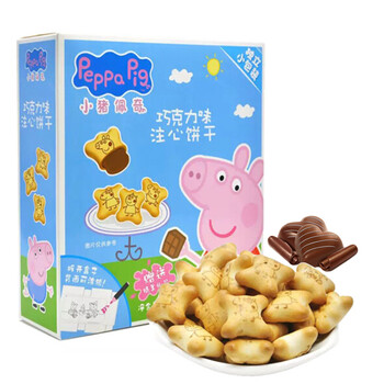 小猪佩奇巧克力味注心饼干盒装160g