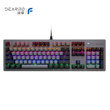 迪摩（DEARMO）F20机械键盘有线键盘游戏键盘104键混光+RGB键盘吃鸡键盘电脑键盘 深空灰 茶轴