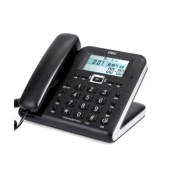 得力（deli） 电话机座机 固定电话 办公家用 38°倾角 来电显示 790黑