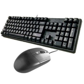 惠墨（huimo） 键盘鼠标套装办公家用商务USB接口防水有线鼠标键盘套装1008套装黑色