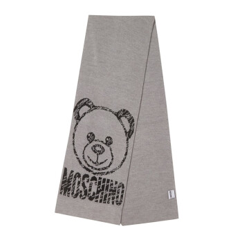 莫斯奇诺（moschino）男女同款灰色小熊款羊毛围巾 50200 M5636 014