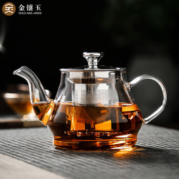 金镶玉 茶壶 耐热玻璃茶壶功夫茶具过滤内胆 雅风壶500ml