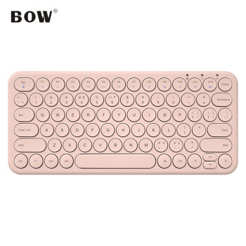 航世（BOW）HW098SC 无线键盘 超薄便携键盘 复古圆帽 笔记本电脑家用办公通用小键盘  粉色