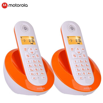 摩托罗拉（Motorola）数字无绳电话机无线座机子母机一拖一办公家用 免提 来电显示(C601橙色一拖一子母机)