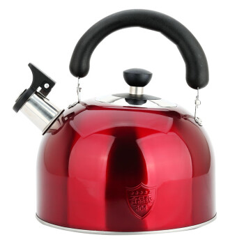 MAXCOOK美厨烧水壶欧式系列304不锈钢水壶鸣音酒红色4L MCH8696