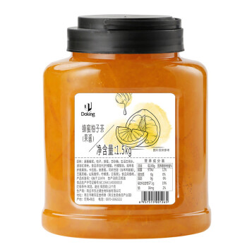 Doking 盾皇蜂蜜柚子茶花果茶冲饮饮料原料1.5kg/桶