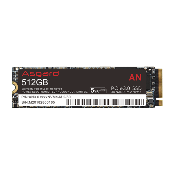 阿斯加特（Asgard）512GB SSD固态硬盘 M.2接口(NVMe协议) PCIe 3.0 AN3.0 读速高达3200MB/s
