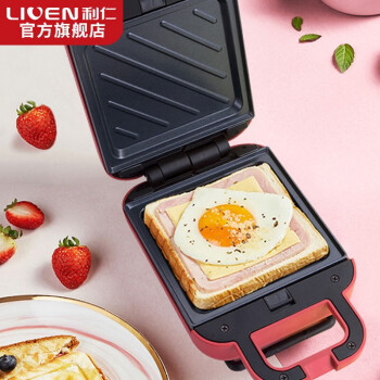 利仁（Liven）家用多功能电饼铛三明治机早餐机华夫饼机迷你轻食机 LPSM-12