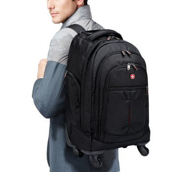 CROSSGEAR双肩拉杆包15.6吋电脑背包男女商务出差户外旅行登机带滑轮行李包
