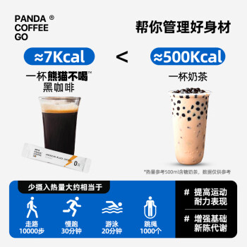 熊猫不喝 黑咖啡30条意式特浓云南小粒黑咖啡0糖0脂健身燃卡速溶咖啡粉