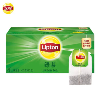 立顿（Lipton）绿茶安徽黄山100g 送礼非独立袋泡双囊茶包办公室下午茶2g*50包