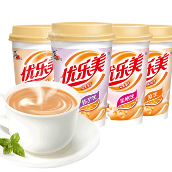 优乐美椰果奶茶80g*4杯促销装 杯装混合口味 办公室下午茶速溶冲调饮料