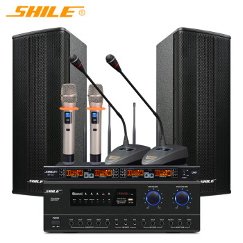 狮乐 （SHILE）中小型专业会议室音箱组合 商铺背景音乐培训会议专用设备系统蓝牙功放壁挂音响 AV108+BX404+SH10