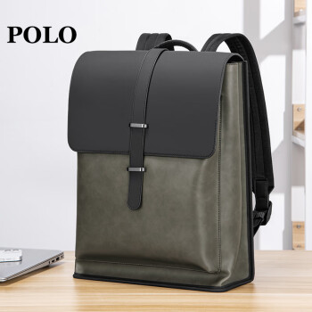 POLO双肩包男士背包电脑包男14英寸笔记本书包商务出差旅行包标准版