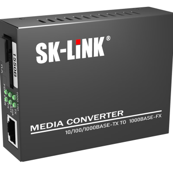 SK-LINK 光纤收发器电信级千兆单模单纤光纤转网线光电转换器SC接口3km 一对装 SK-SG711A/B-3