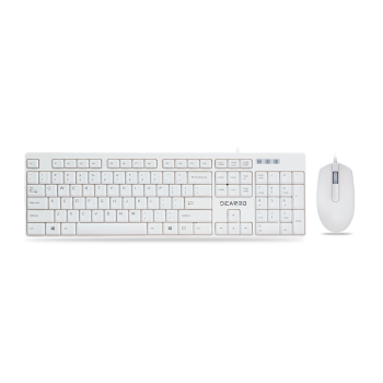 迪摩 DEARMO MK1900有线键盘鼠标套装商务办公家用键盘鼠标套装笔记本电脑键鼠套装 白色 1200DPI