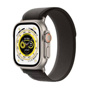 苹果（Apple）手表运动表男女通用钛金属iWatch Ultra GPS+蜂窝款 黑配灰色 野径回环式表带S/M 【官方标配】