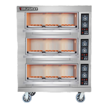 特睿思（TERUISI）电烤箱商用大型燃气面包烤炉三层六盘大容量蛋糕披萨烘焙烤箱一层二盘二层多层 RQ-309