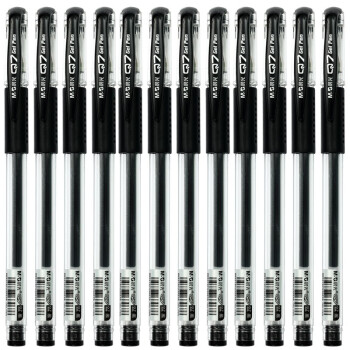 得力 文具Q7风速0.5mm经典子弹头中性笔笔水笔 Q7中性笔12支装黑色