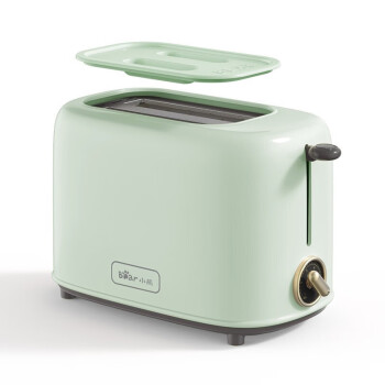 小熊（Bear）烤面包机馒头片机DSL-C02W1 家用全自动不锈钢双面烘烤2片吐司加热机 DSL-C02W1 浅绿色