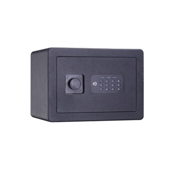 得力高25cm家用小型密码保险箱保管箱 可入墙入柜 黑色33515