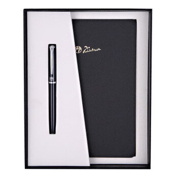 pimio 毕加索中型记事本 商务A5笔记本子工作笔记本皮面 916纯黑宝珠笔+记事本套装 （款式随机可选）