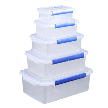 冰悦大容量长方形厨房商用保鲜盒塑料收纳盒 8821透明加高款7升 加厚