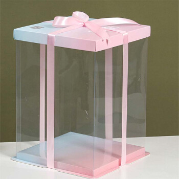 畅宝森 8寸加高透明生日蛋糕盒（50套） 烘焙包装 多款可选JR1