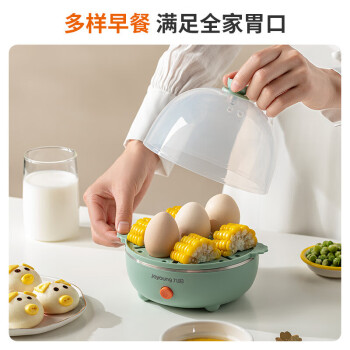 九阳（Joyoung）煮蛋器 蒸蛋器单层家用迷你蒸蛋器炖蛋器防干烧便携 ZD7-GE130（飞泉绿）
