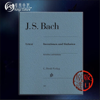 巴赫二三部创意曲 BWV772-801 钢琴独奏带指法 亨乐Henle 原版乐谱书 Bach Inventions and Sinfonias Piano HN589