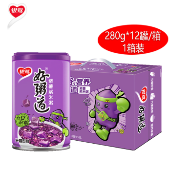 银鹭 好粥道 紫薯紫米八宝粥【280g*12罐/箱 1箱装】速食方便即食早餐